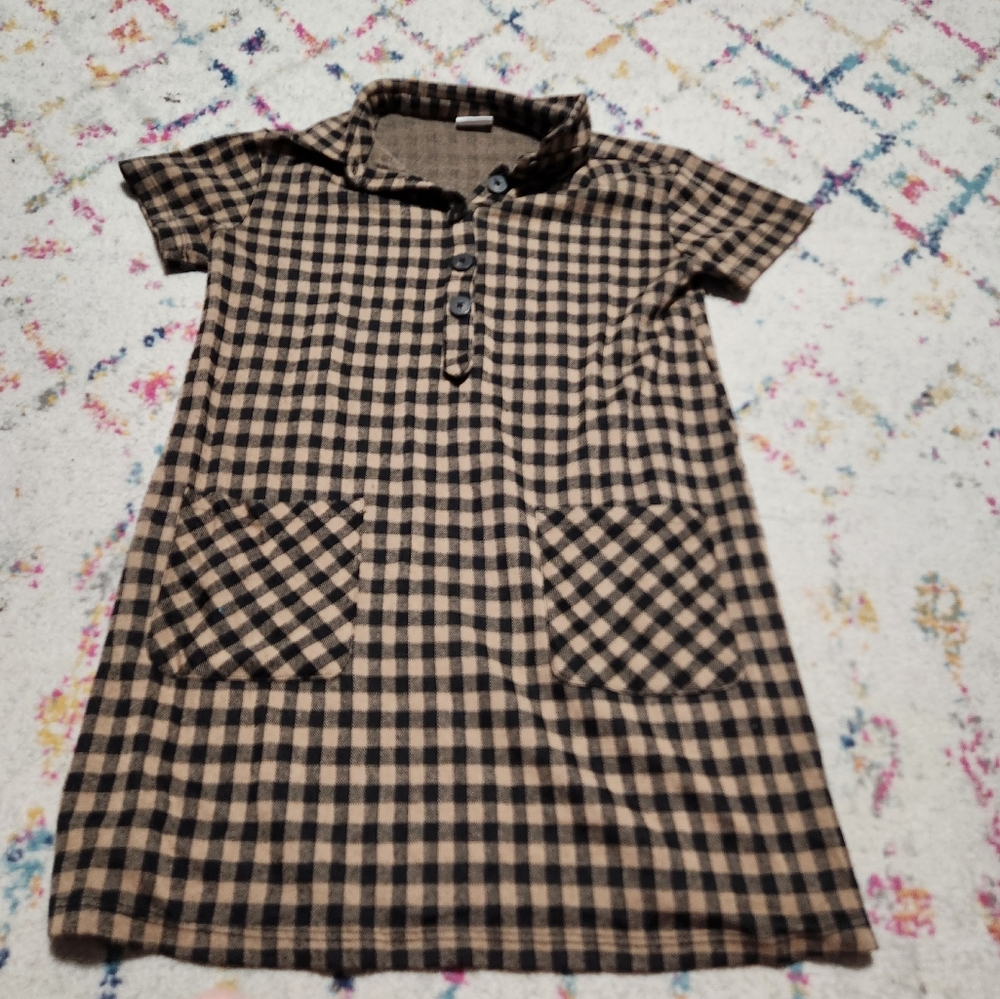 💘 Zara Kids Brown Gingham Dress